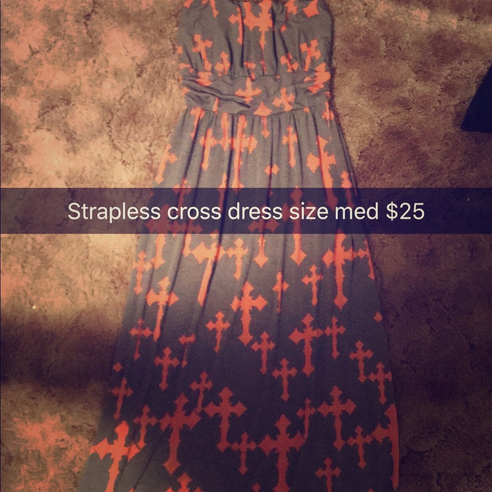 Maxi cross strapless dress BERY CUTE MED
